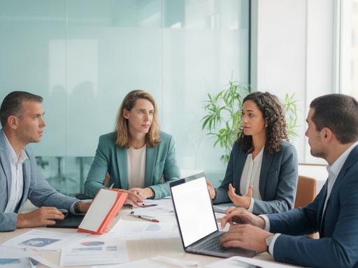 Equipo multidisciplinar reunido ante una mesa de trabajo en una oficina luminosa de Sevilla